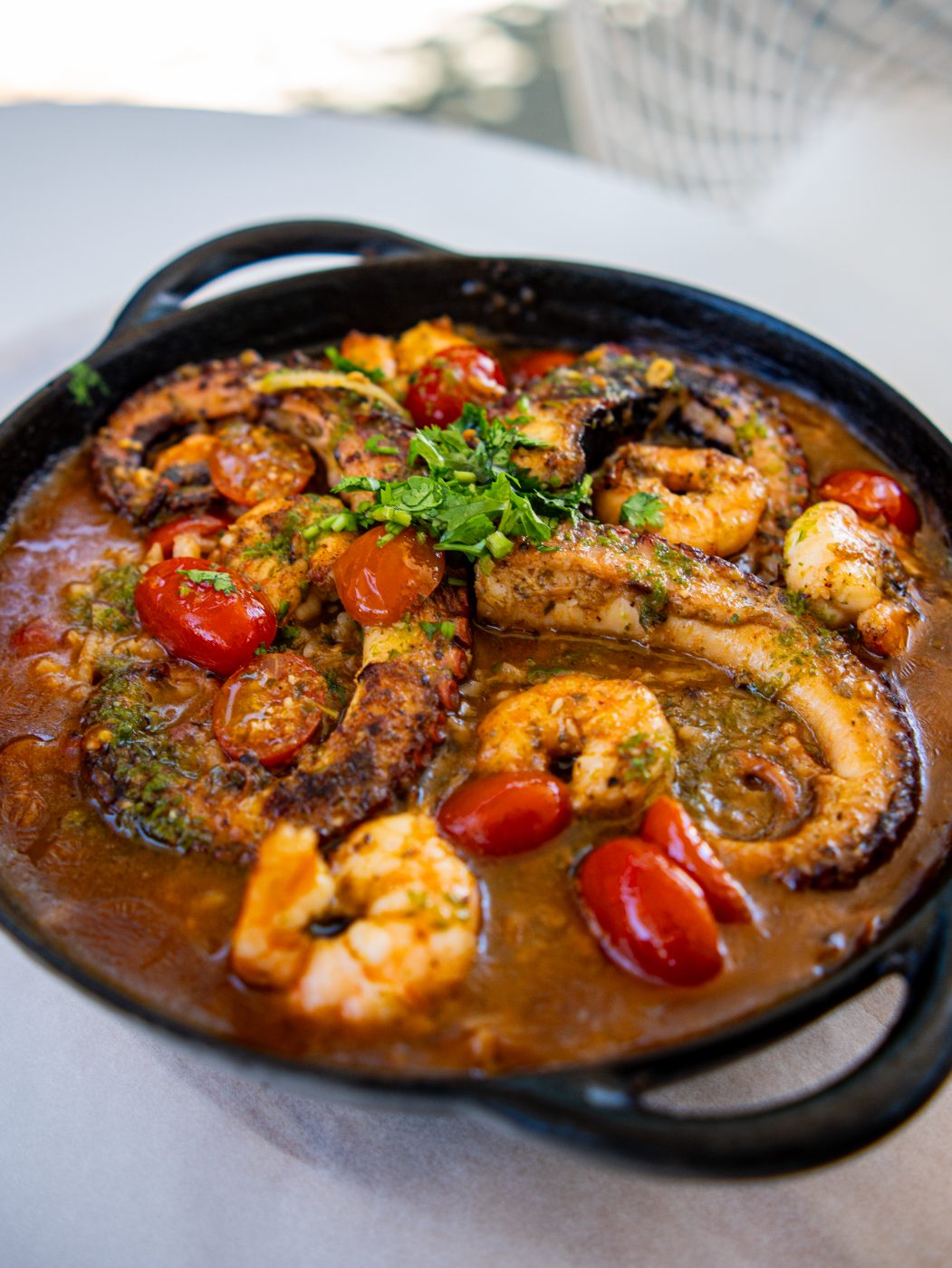 Prato Diogo Lopes: arroz caldoso de polvo e camarão